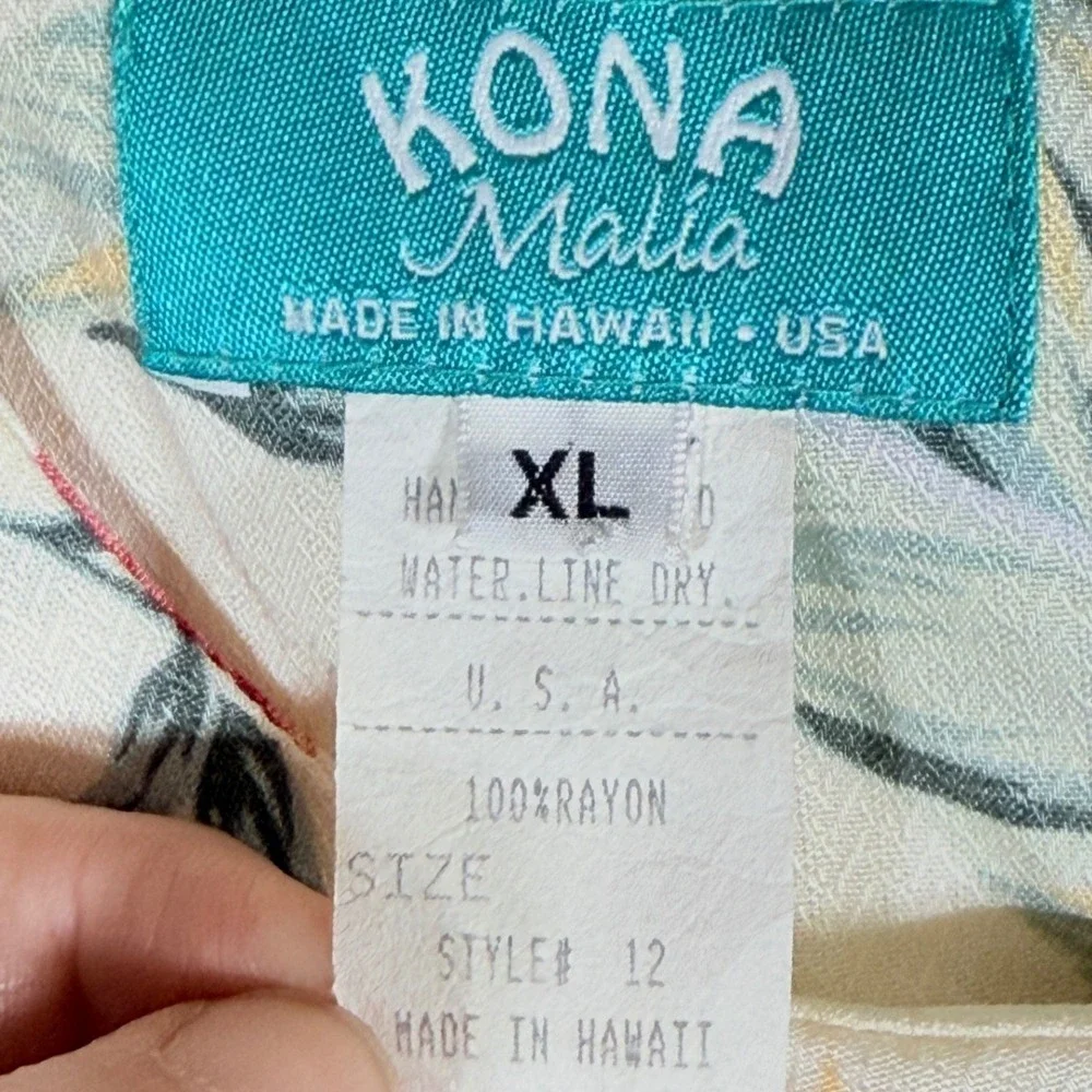 Kona Malia Womens XL 12 Dress‎ Tropical Floral Hawaiian Cream Resort Chic Cruise